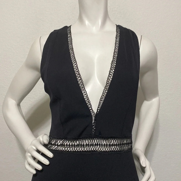 NBD Revolve Unforgiven Ribbed Lattice Dress Black Mini - Picture 5 of 10